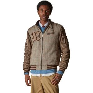 imageMembers Only Mens Designer Tweed Varsity Jacket