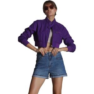 imageMembers Only Mini Cropped Jacket Women Trendy Racer JacketPurple