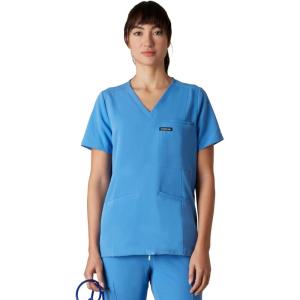 imageMembers Only Siena Double Chest ampamp Pouch Pocket Medical Scrub Top for Women Hospital UniformCeil Blue