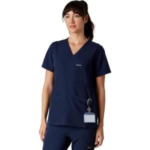 imageMembers Only Siena Double Chest ampamp Pouch Pocket Medical Scrub Top for Women Hospital UniformNavy