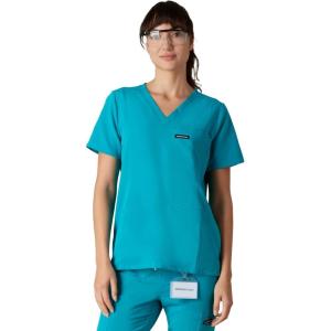 imageMembers Only Siena Double Chest ampamp Pouch Pocket Medical Scrub Top for Women Hospital UniformTeal