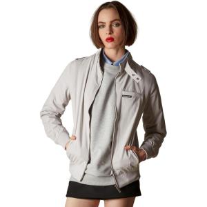 imageMembers Only Womens Classic Iconic Racer Jacket  Spring Jackets for Women  Slim Fit  Womens Jacket  Bomber Jacket WomensLight Grey