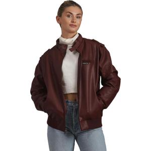 imageMembers Only Womens Faux Leather Iconic Racer JacketBurgundy