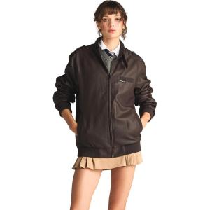 imageMembers Only Womens Faux Leather Iconic Racer JacketDark Brown