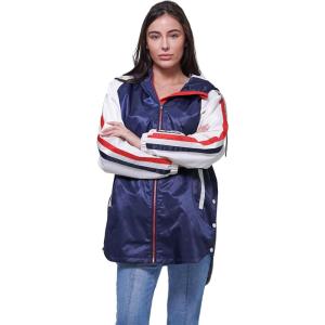 imageMembers Only Womens Long Satin Twill Jacket with HoodNavy