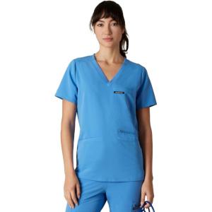 imageMembers Only Womens Palermo Scrub Top with 4 Pocket  Hospital UniformCeil Blue