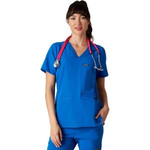 imageMembers Only Womens Palermo Scrub Top with 4 Pocket  Hospital UniformRoyal Blue