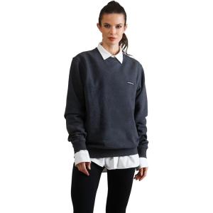 imageMembers Only Womens Preston Crew Neck Oversized SweatshirtCharcoal