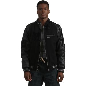 imageMembers Only Wool Varsity Jacket Men Leather Sleeve  Letterman Jacket Men