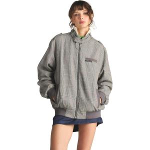 imageMembers Only Womens Glen Plaid Iconic Oversized Jacket Grey Print