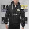 imageMembers Only Nickelodeon Print Lightweight Windbreaker Jacket for Men with Hood ampamp Half Zip Black 2XL
