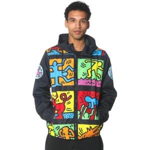 imageMens Keith Haring X Members Only Windbreaker Jacket  Black Black  XLarge