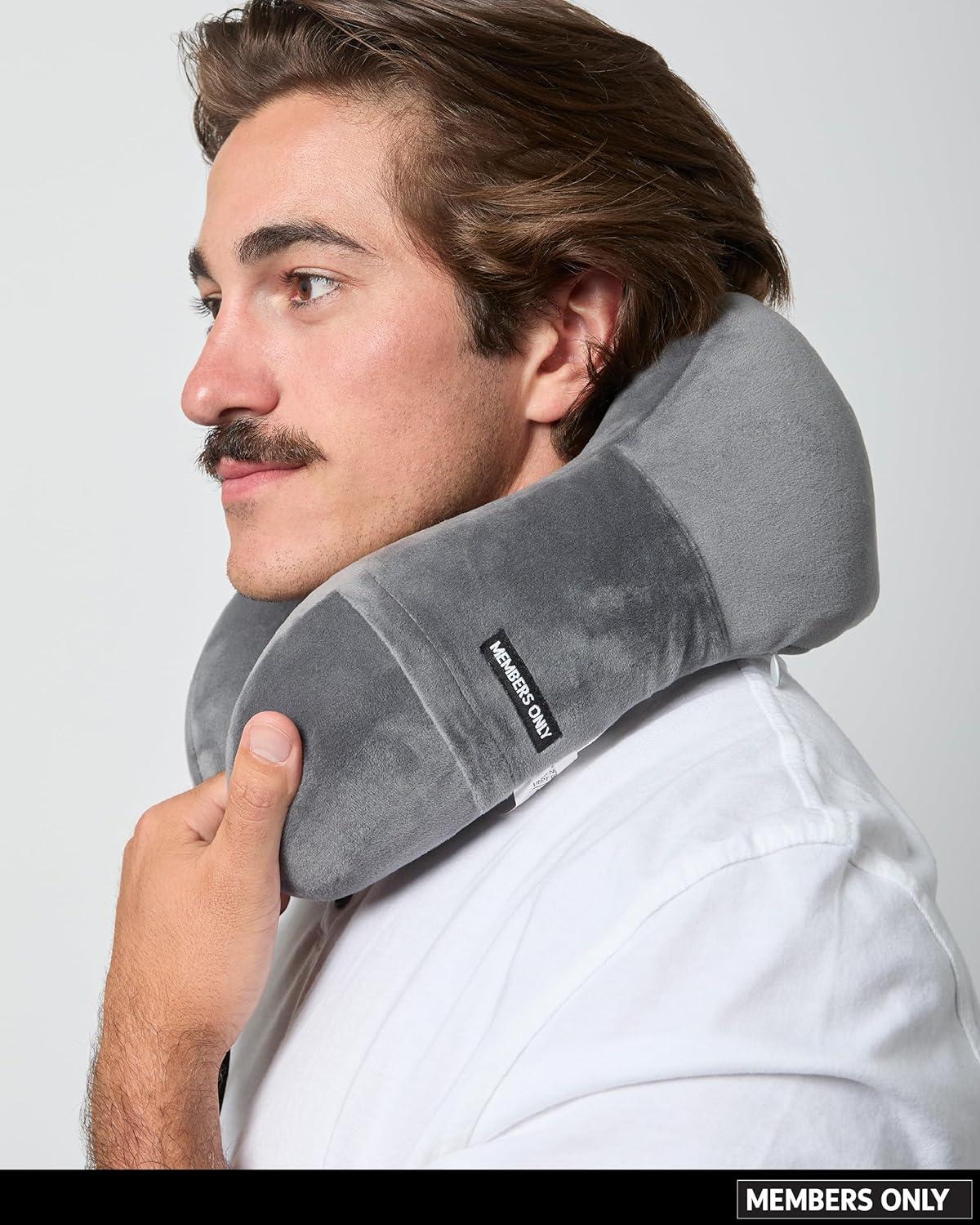 imageMembers Only Grey Travel Neck Pillow  Plane Neck Pillow for Sleeping on Long Flights and Car Rides  Travel AccessoriesGrey