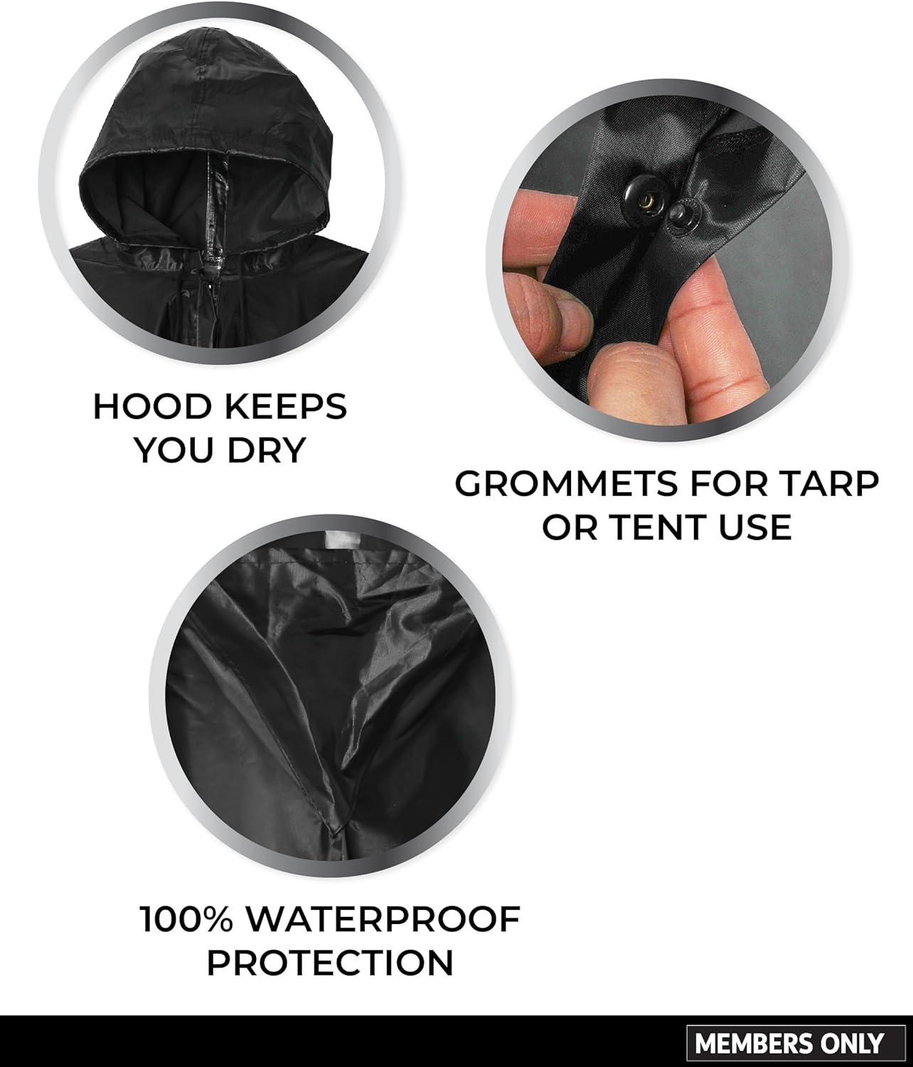 imageMembers Only Packable Rain Poncho Lightweight Waterproof Travel Rain Ponchos for Men with Pouch
