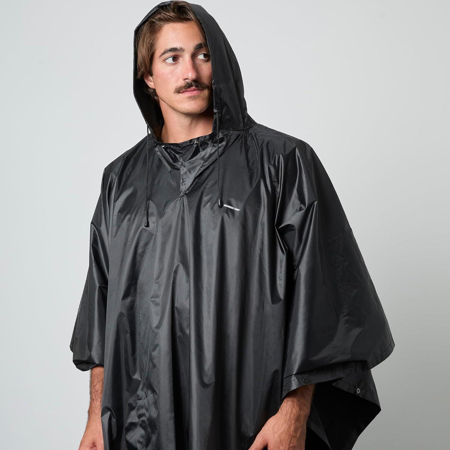imageMembers Only Packable Rain Poncho Lightweight Waterproof Travel Rain Ponchos for Men with Pouch