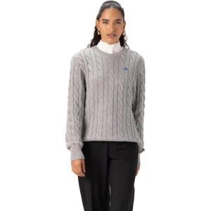 imageMembers Only Womens Crew Neck Cable Knit Sweater  Crew Neck Sweater for Women  Cable Knit Sweater Women  Women SweaterGrey