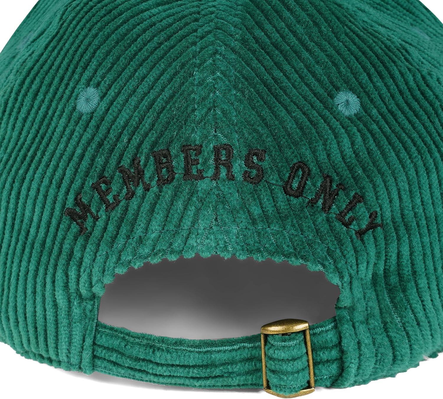 imageMembers Only Hat Corduroy Vintage Unisex Baseball Adjustable Cap 100 CottonGreen