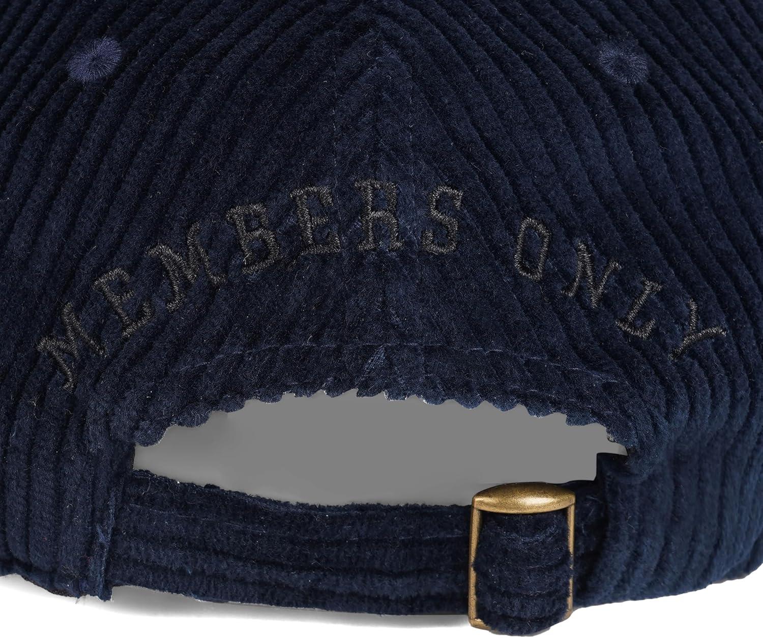 imageMembers Only Hat Corduroy Vintage Unisex Baseball Adjustable Cap 100 CottonNavy