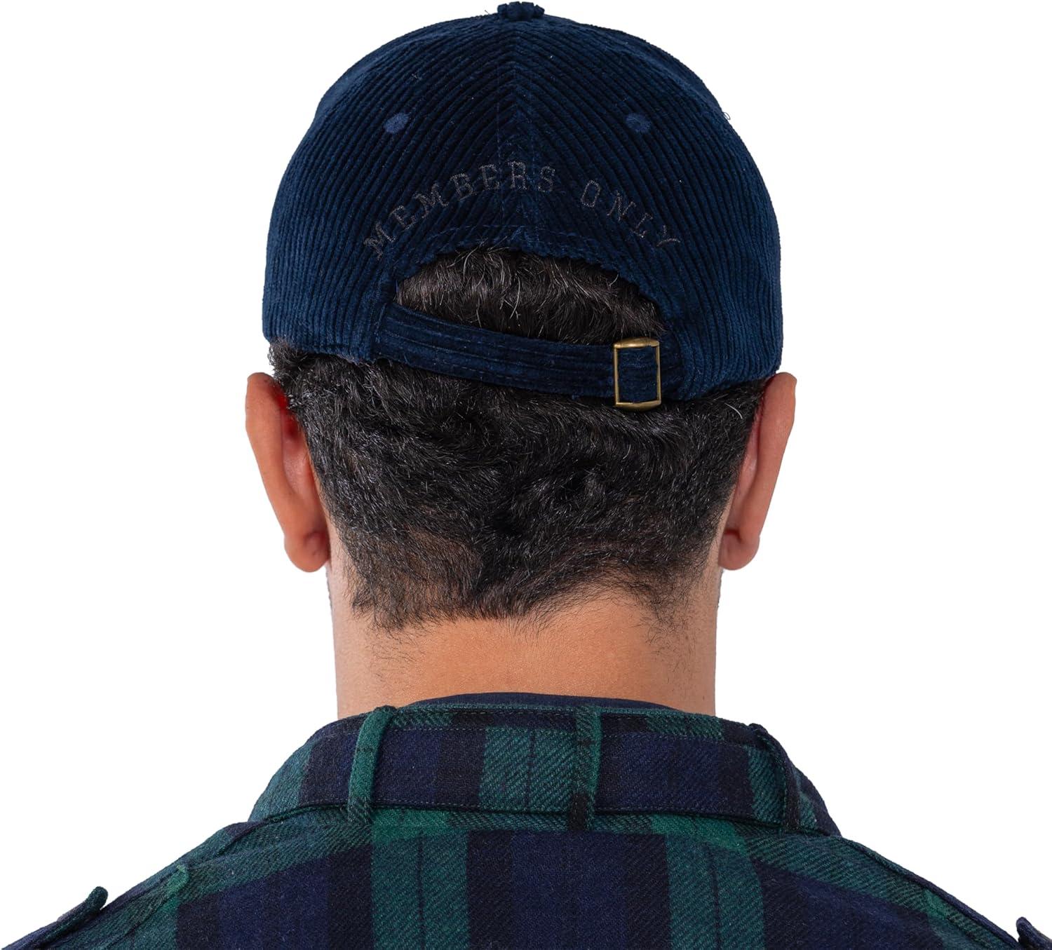 imageMembers Only Hat Corduroy Vintage Unisex Baseball Adjustable Cap 100 CottonNavy