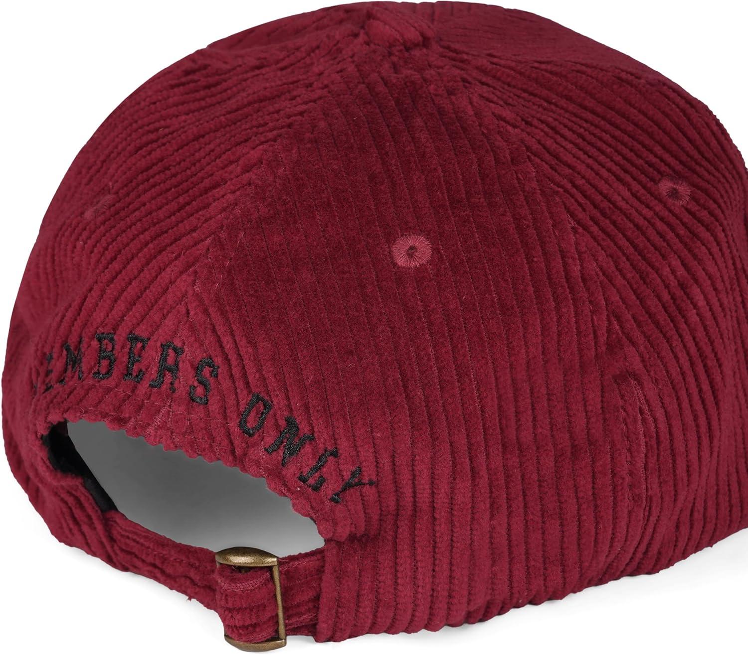 imageMembers Only Hat Corduroy Vintage Unisex Baseball Adjustable Cap 100 CottonWine