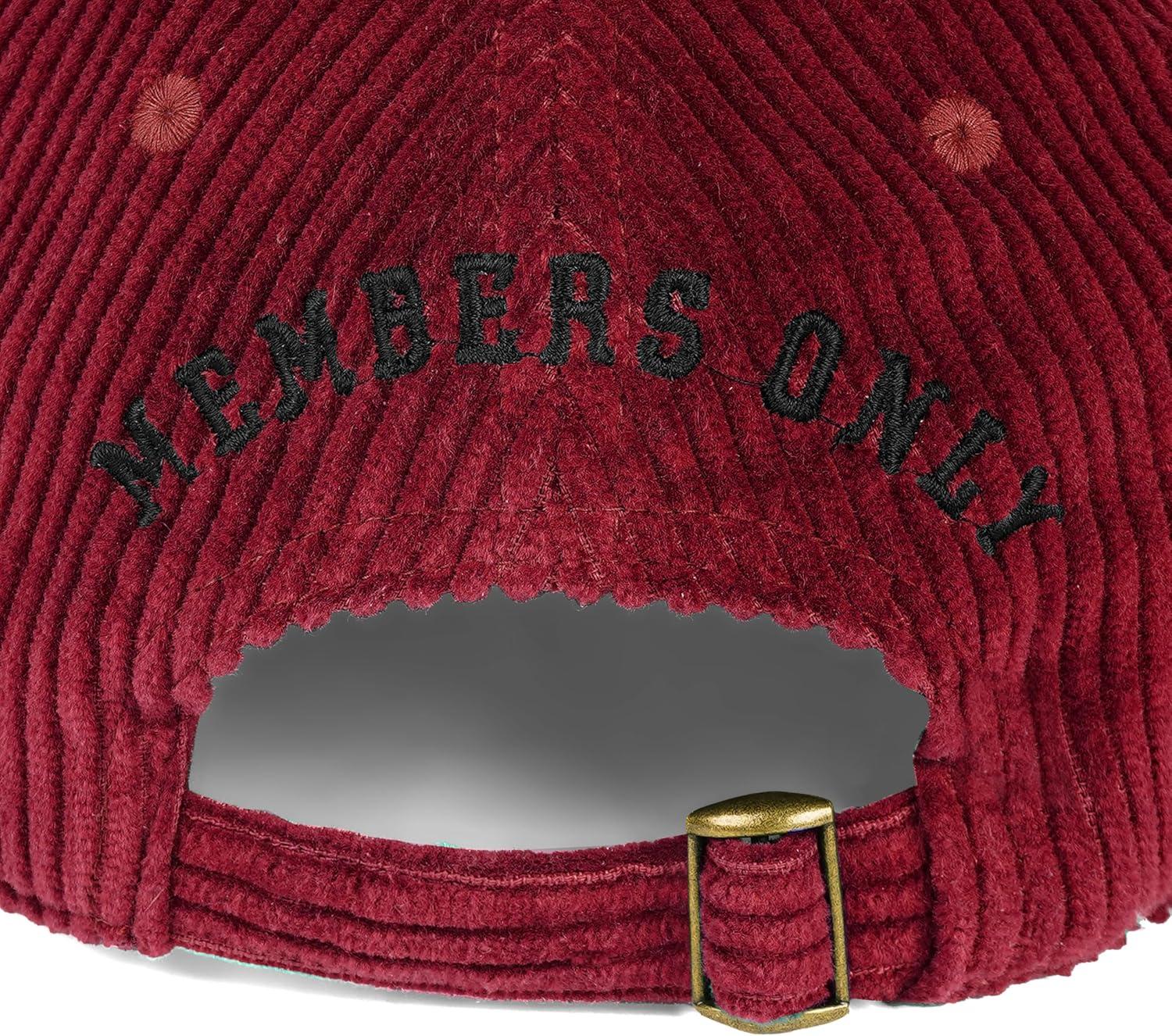 imageMembers Only Hat Corduroy Vintage Unisex Baseball Adjustable Cap 100 CottonWine