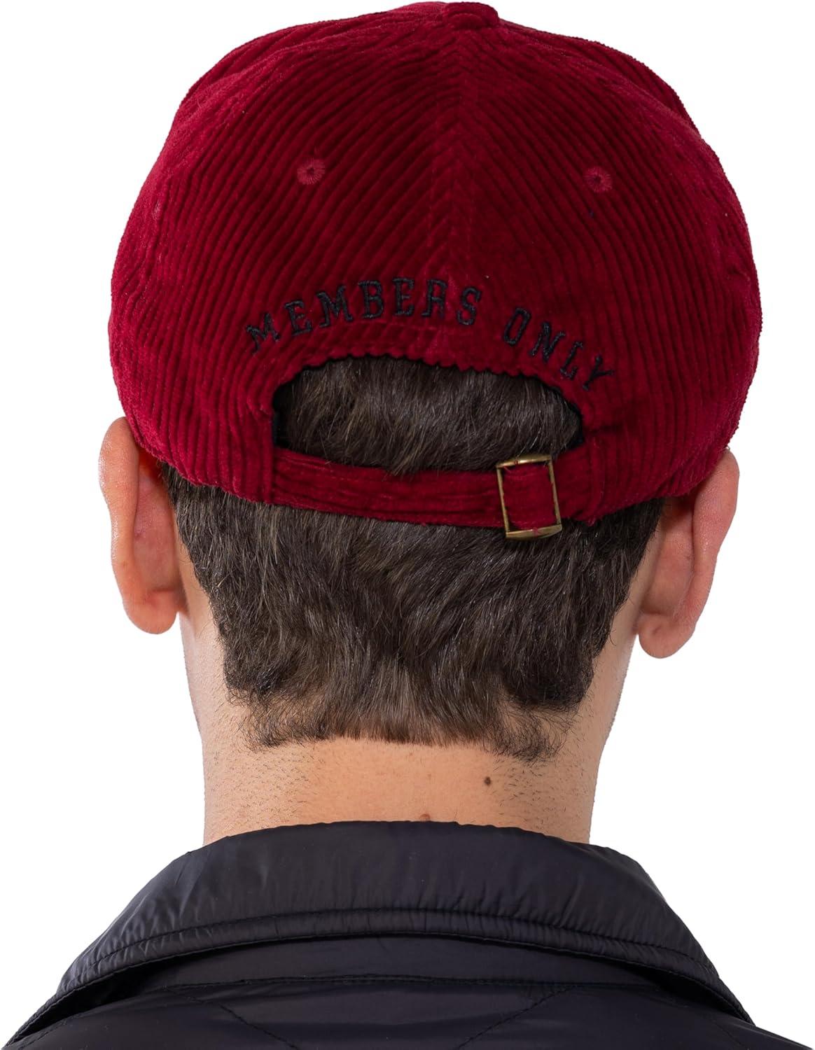 imageMembers Only Hat Corduroy Vintage Unisex Baseball Adjustable Cap 100 CottonWine