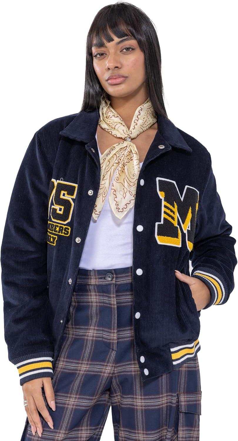 imageMembers Only Womens Corduroy Varsity JacketNavy
