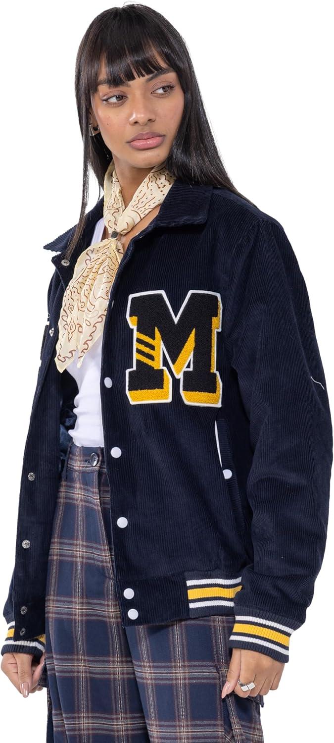 imageMembers Only Womens Corduroy Varsity JacketNavy