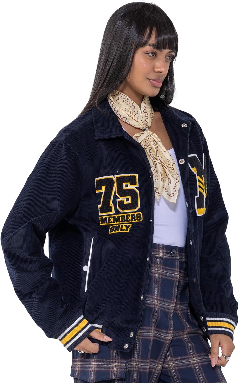 imageMembers Only Womens Corduroy Varsity JacketNavy