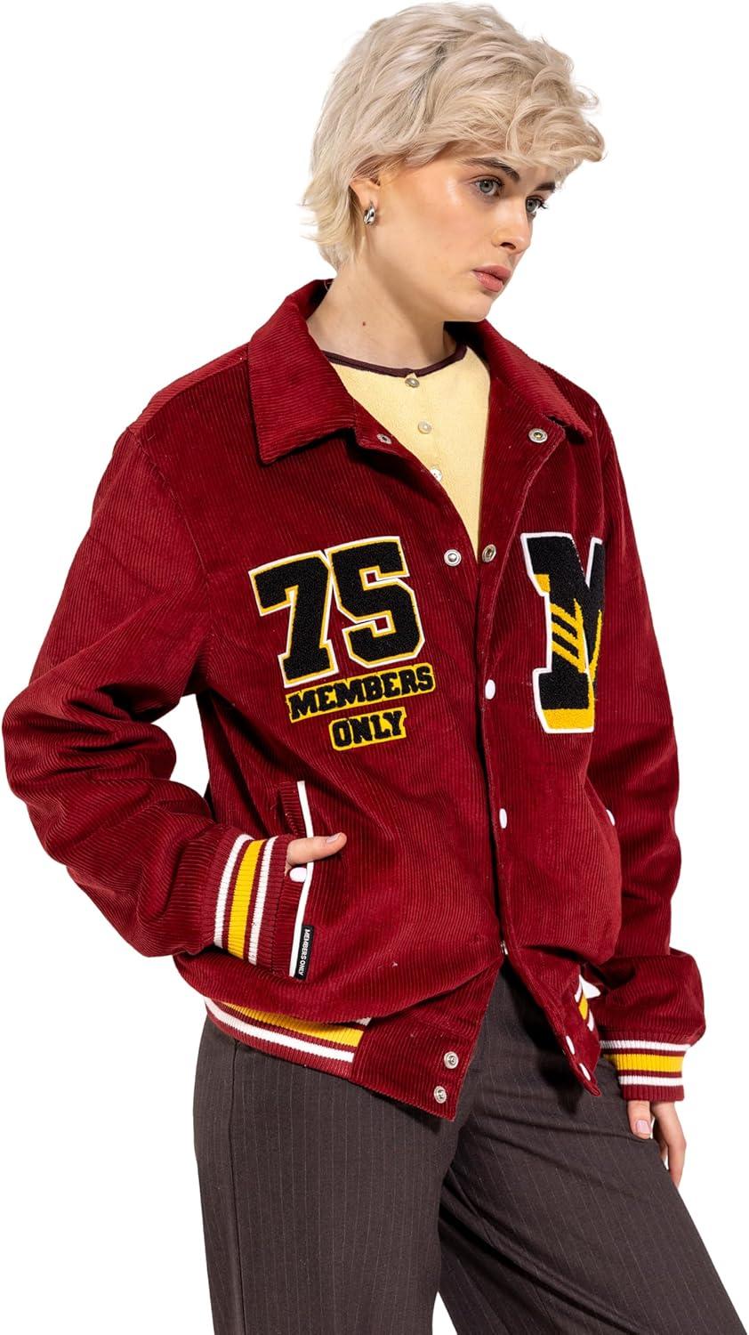 imageMembers Only Womens Corduroy Varsity JacketRed