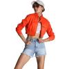 imageMembers Only Mini Cropped Jacket Women Trendy Racer JacketOrange