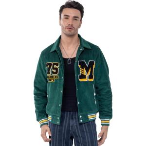 imageMembers Only Corduroy Varsity Jacket for Men  Letterman Jacket Men  Mens Varsity Jacket Leather  Mens Corduroy JacketGreen