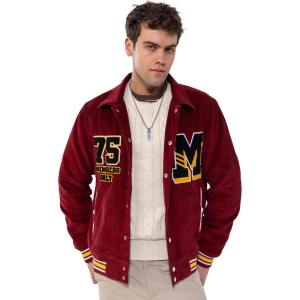 imageMembers Only Corduroy Varsity Jacket for Men  Letterman Jacket Men  Mens Varsity Jacket Leather  Mens Corduroy JacketRed