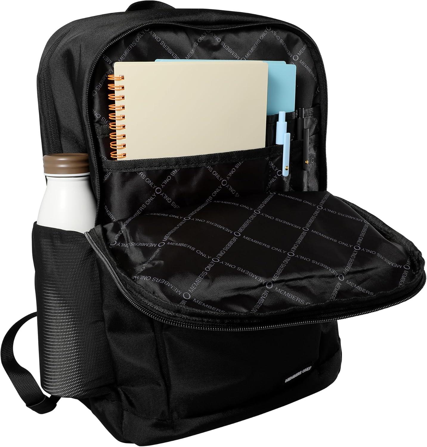 imageMembers Only Black Travel Backpack Laptop Backpack for Men Padded Laptop Sleeve 15quot Work and College Bag