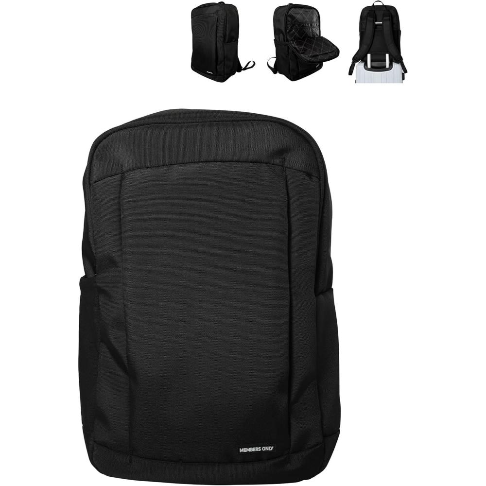 imageMembers Only Black Travel Backpack Laptop Backpack for Men Padded Laptop Sleeve 15quot Work and College Bag