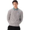 image:imageMembers Only Mens Crew Neck Cable Knit Sweater  Crew Neck Sweater  Mens Cable Knit Sweater Knitted Sweater MenGrey