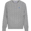 image:imageMembers Only Mens Crew Neck Cable Knit Sweater  Crew Neck Sweater  Mens Cable Knit Sweater Knitted Sweater MenGrey