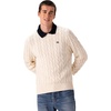 image:imageMembers Only Mens Crew Neck Cable Knit Sweater  Crew Neck Sweater  Mens Cable Knit Sweater Knitted Sweater MenIvory