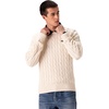 image:imageMembers Only Mens Crew Neck Cable Knit Sweater  Crew Neck Sweater  Mens Cable Knit Sweater Knitted Sweater MenIvory