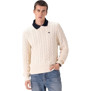 image:imageMembers Only Mens Crew Neck Cable Knit Sweater  Crew Neck Sweater  Mens Cable Knit Sweater Knitted Sweater MenIvory